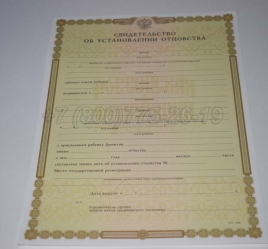 Свидетельство об Установлении Отцовства 2018г в Сургуте