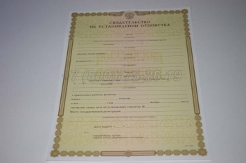 Свидетельство об Установлении Отцовства 2014г в Сургуте